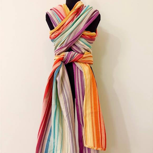 Butterfly Baby Woven Wrap Carrier | Rainbow Stripe | Made in USA - Picture 8 of 9